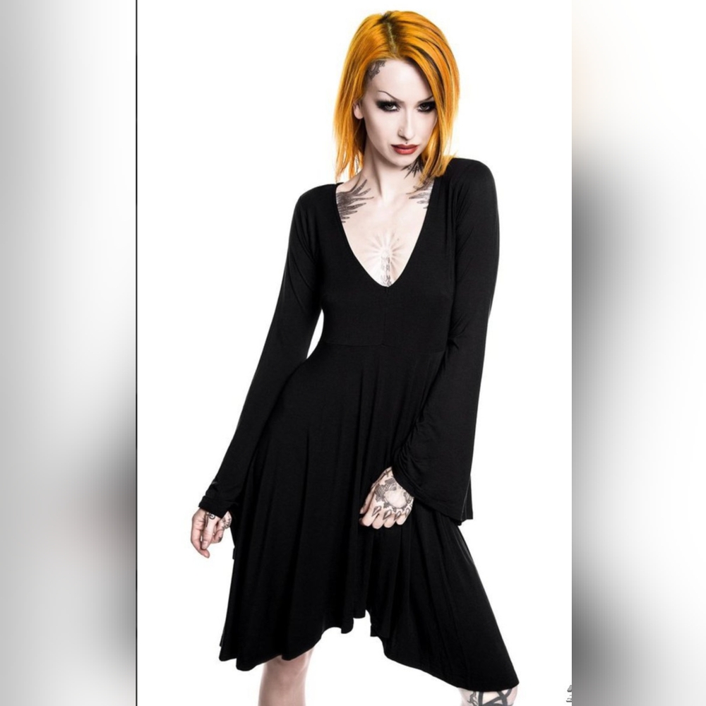 Killstar Nocturne Fallen Angel Sleeve Dress